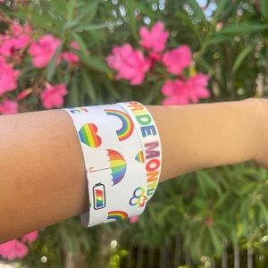 Pride Rainbow Y2K Snap Bracelet & Rubber Bracelet